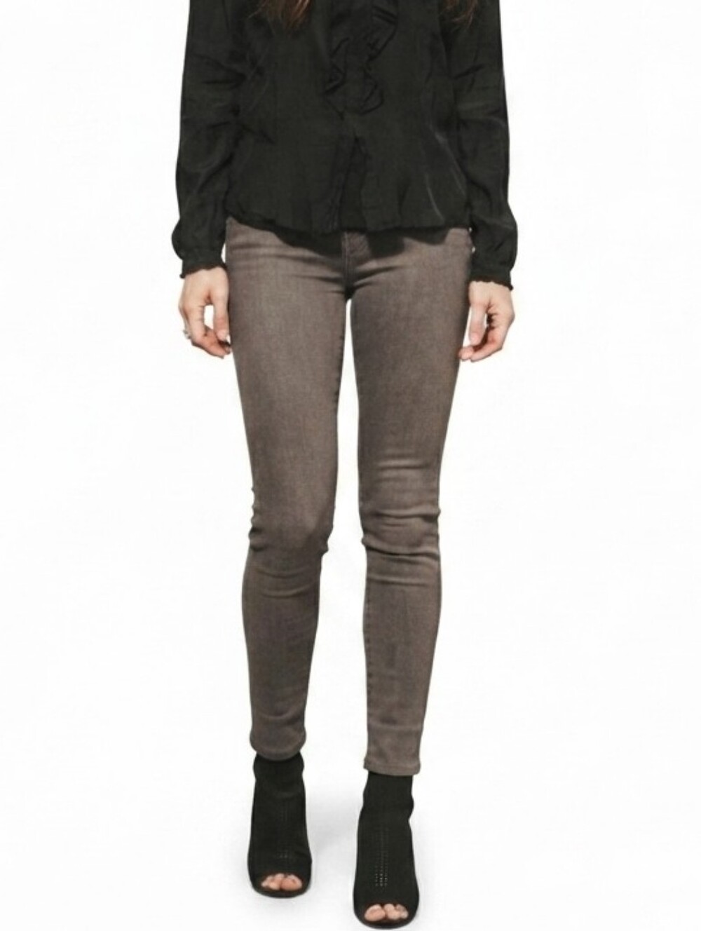 Level 99 Janice Mid-Rise Ultra Skinny Faux Suede Denim size 27